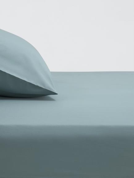 John Lewis Crisp & Fresh Egyptian Cotton Percale 200 Thread Count Deep Fitted Sheet, Soft Teal