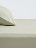 John Lewis Crisp & Fresh Egyptian Cotton Percale 200 Thread Count Deep Fitted Sheet, Seafoam
