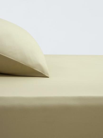 John Lewis Crisp & Fresh Egyptian Cotton Percale 200 Thread Count Deep Fitted Sheet, Pistachio