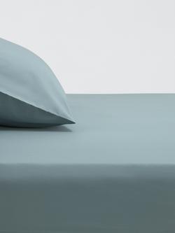 John Lewis Crisp and Fresh 200 Thread Count Egyptian Cotton Standard Fitted Sheet, Soft Teal