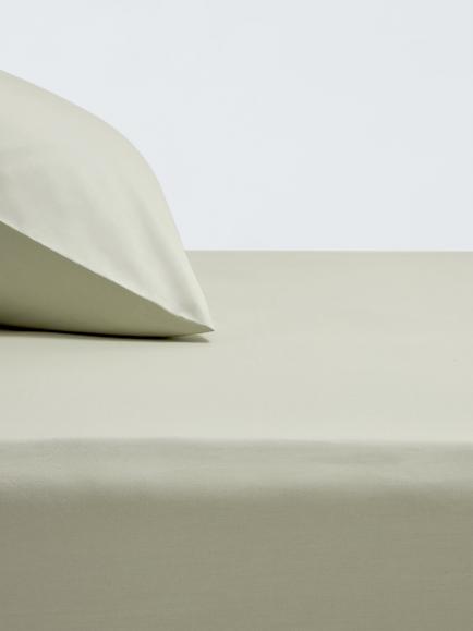 John Lewis Crisp & Fresh Egyptian Cotton Percale 200 Thread Count Fitted Sheet, Seafoam