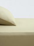 John Lewis Crisp & Fresh Egyptian Cotton Percale 200 Thread Count Fitted Sheet, Pistachio