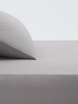 John Lewis Crisp & Fresh Egyptian Cotton Percale 200 Thread Count Flat Sheet, Dove Grey