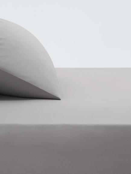 John Lewis Crisp & Fresh Egyptian Cotton Percale 200 Thread Count Flat Sheet, Dove Grey