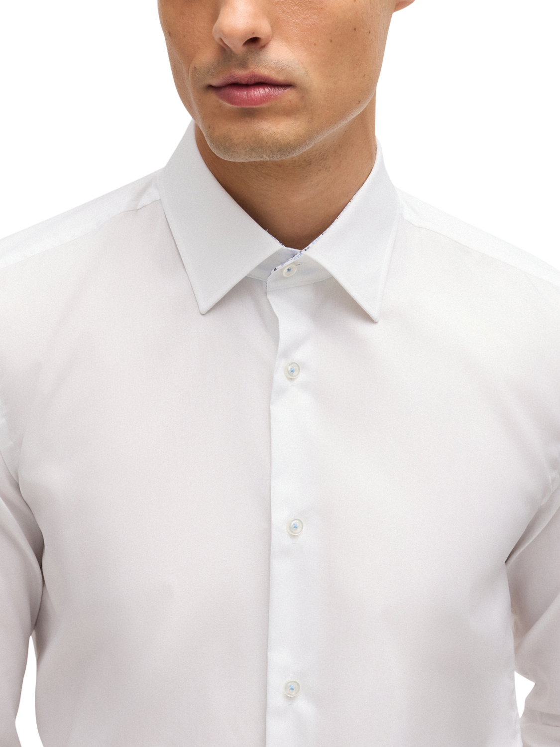 Product image 5 of 6, which shows HUGO Cotton Slim Fit Shirt, White, 17.5