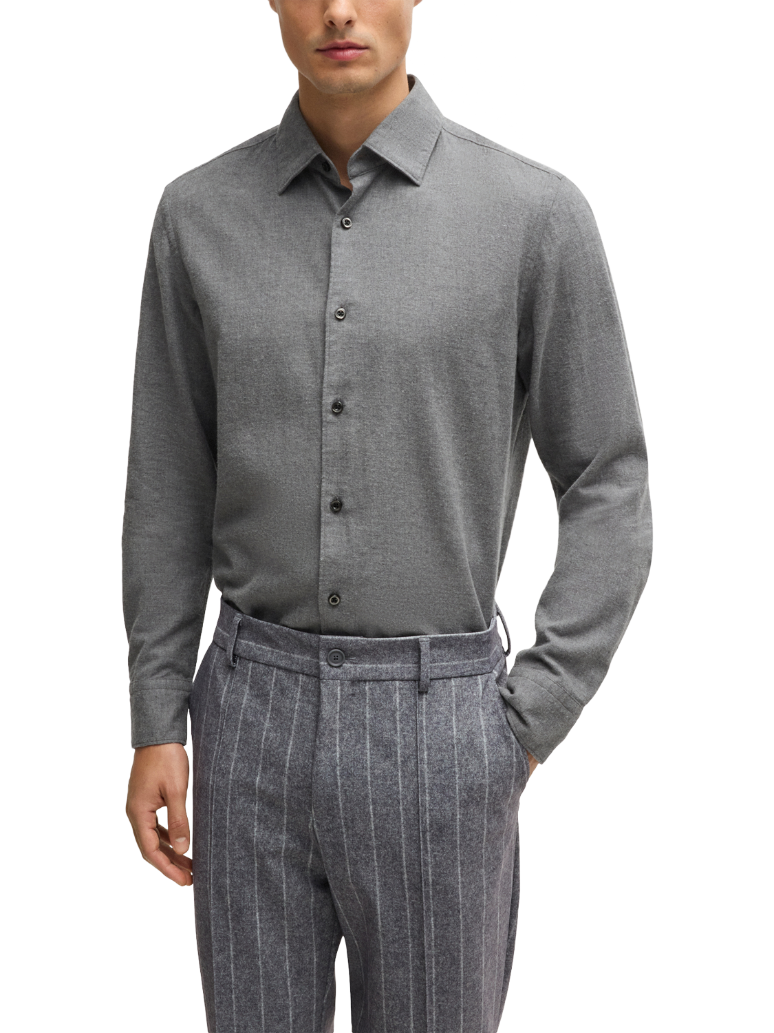 HUGO Long Sleeve Shirt, Medium Grey