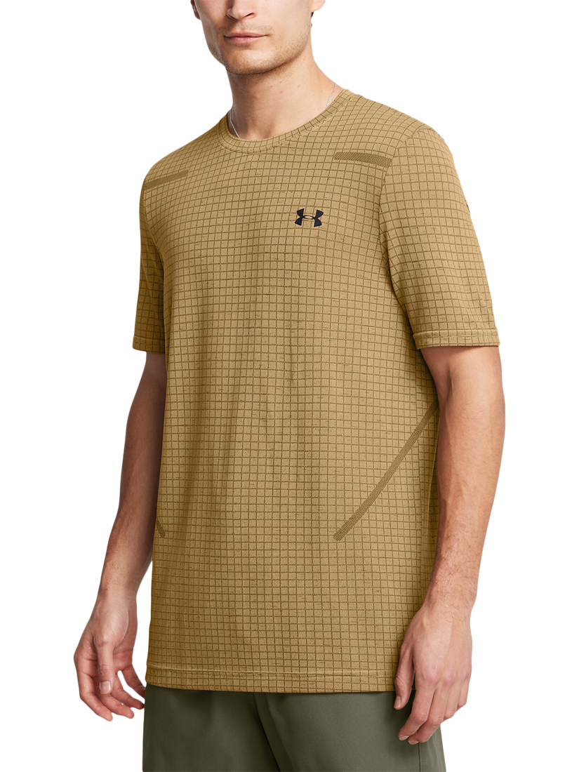 Product image 1 of 2, which shows Under Armour Vanish T-Shirt, Camel/Black, M