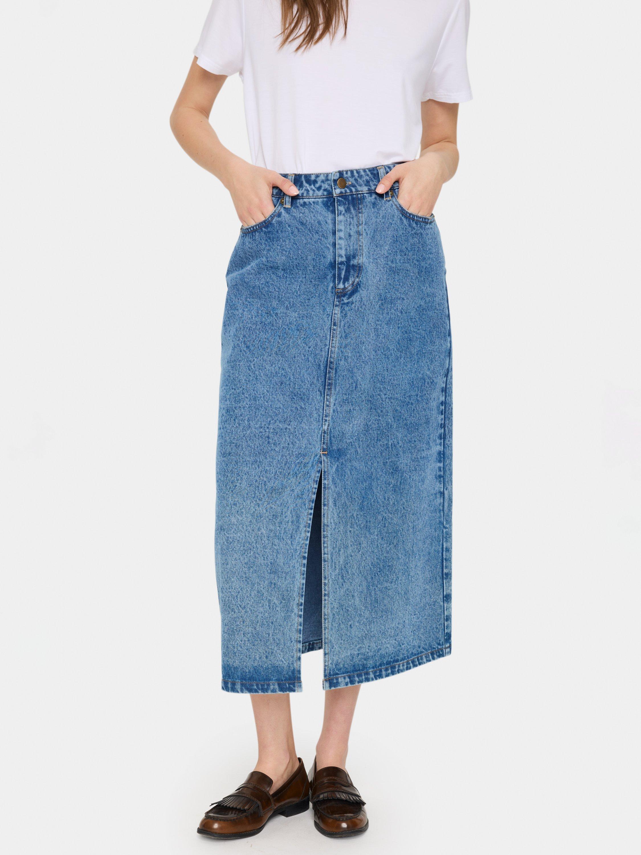 Saint Tropez Gabi Denim Midi Skirt Medium Blue