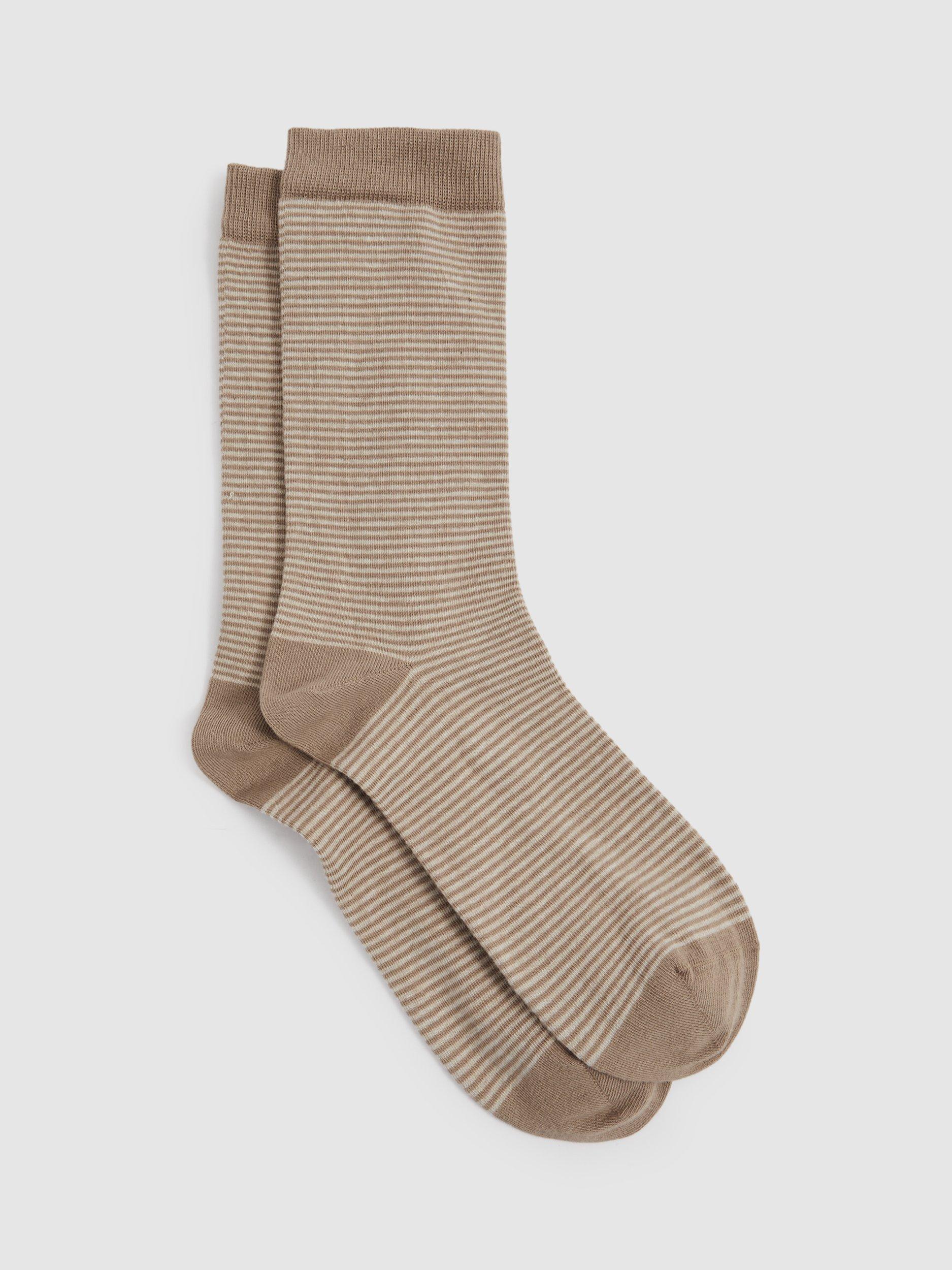 Reiss Maria Stripe Socks, Neutral