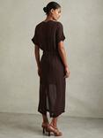 Reiss Essie Pocket Midi Dress, Chocolate