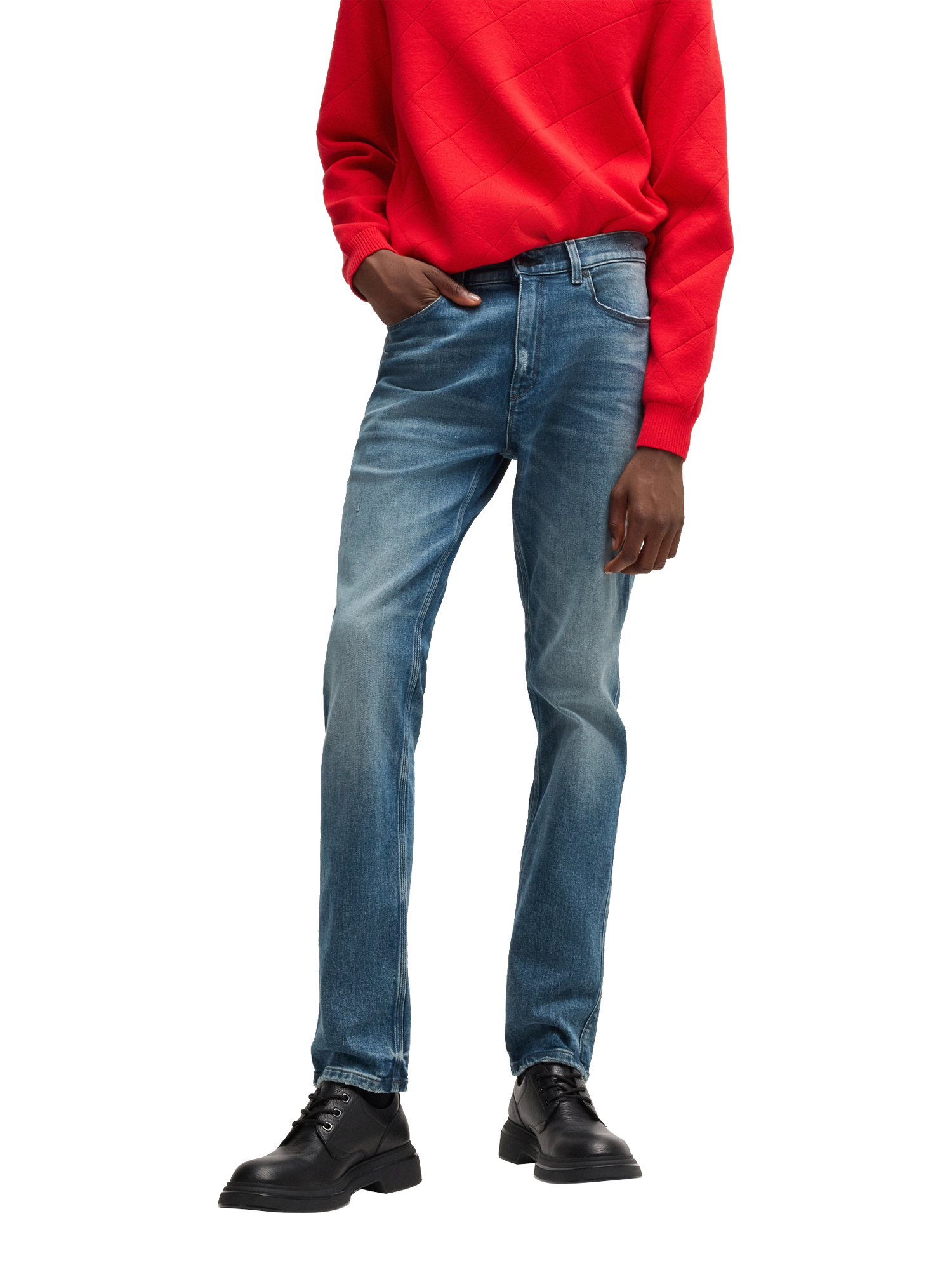 Product image 1 of 6, which shows HUGO Slim Fit Jeans, Medium Blue, 32R