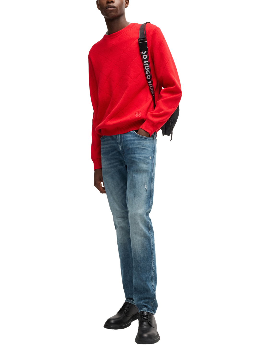 Product image 3 of 6, which shows HUGO Slim Fit Jeans, Medium Blue, 32R