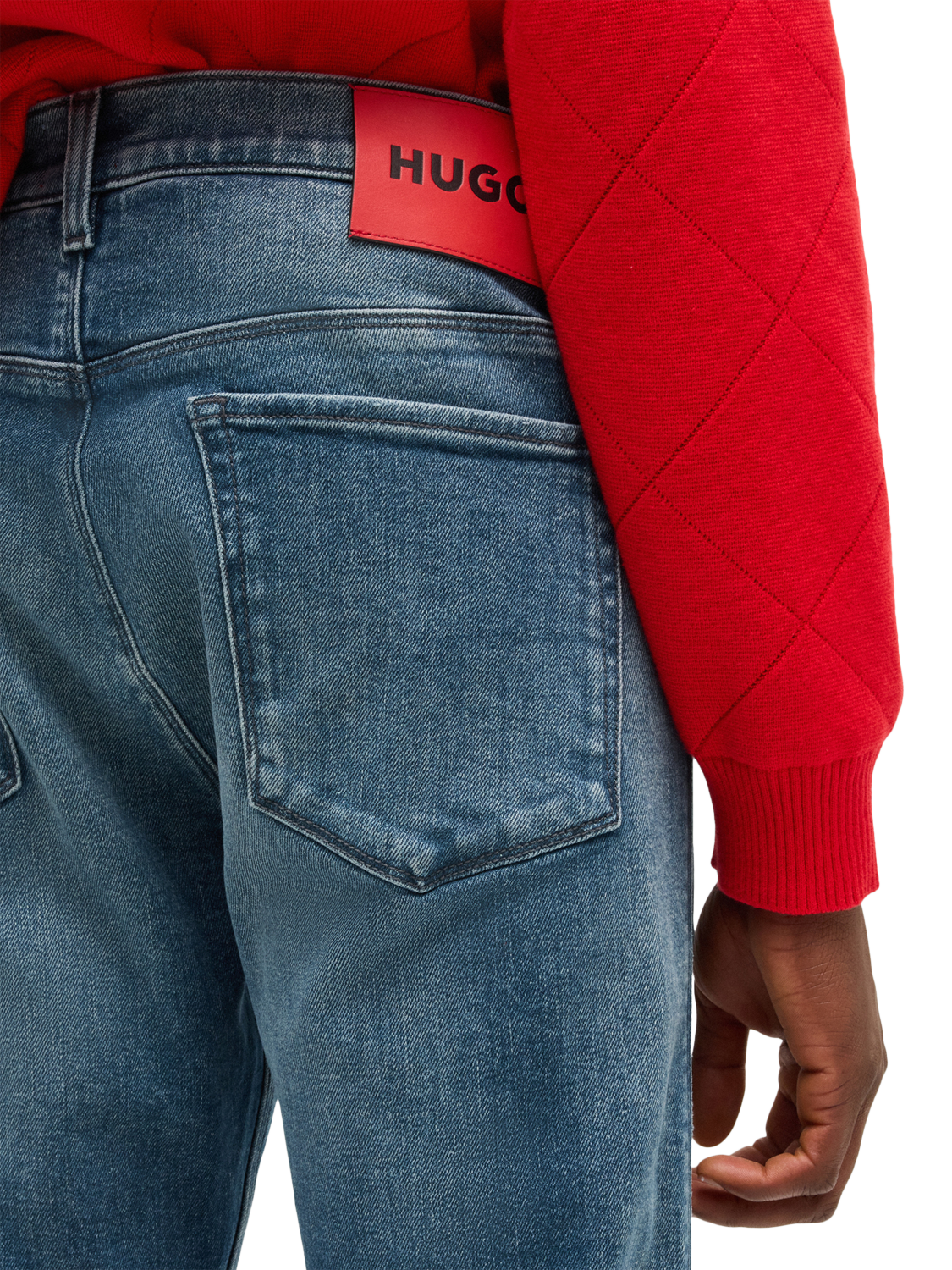 Product image 5 of 6, which shows HUGO Slim Fit Jeans, Medium Blue, 32R