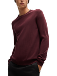 HUGO Crew Neck Merino Wool Jumper, Dark Pink