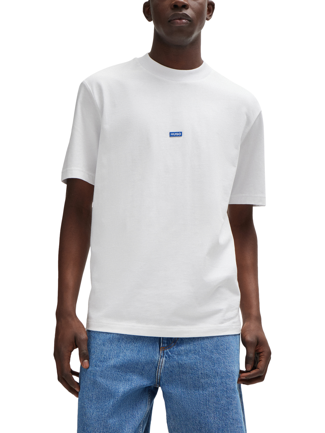 Product image 1 of 5, which shows HUGO Cotton Crew Neck T-Shirt, White, M