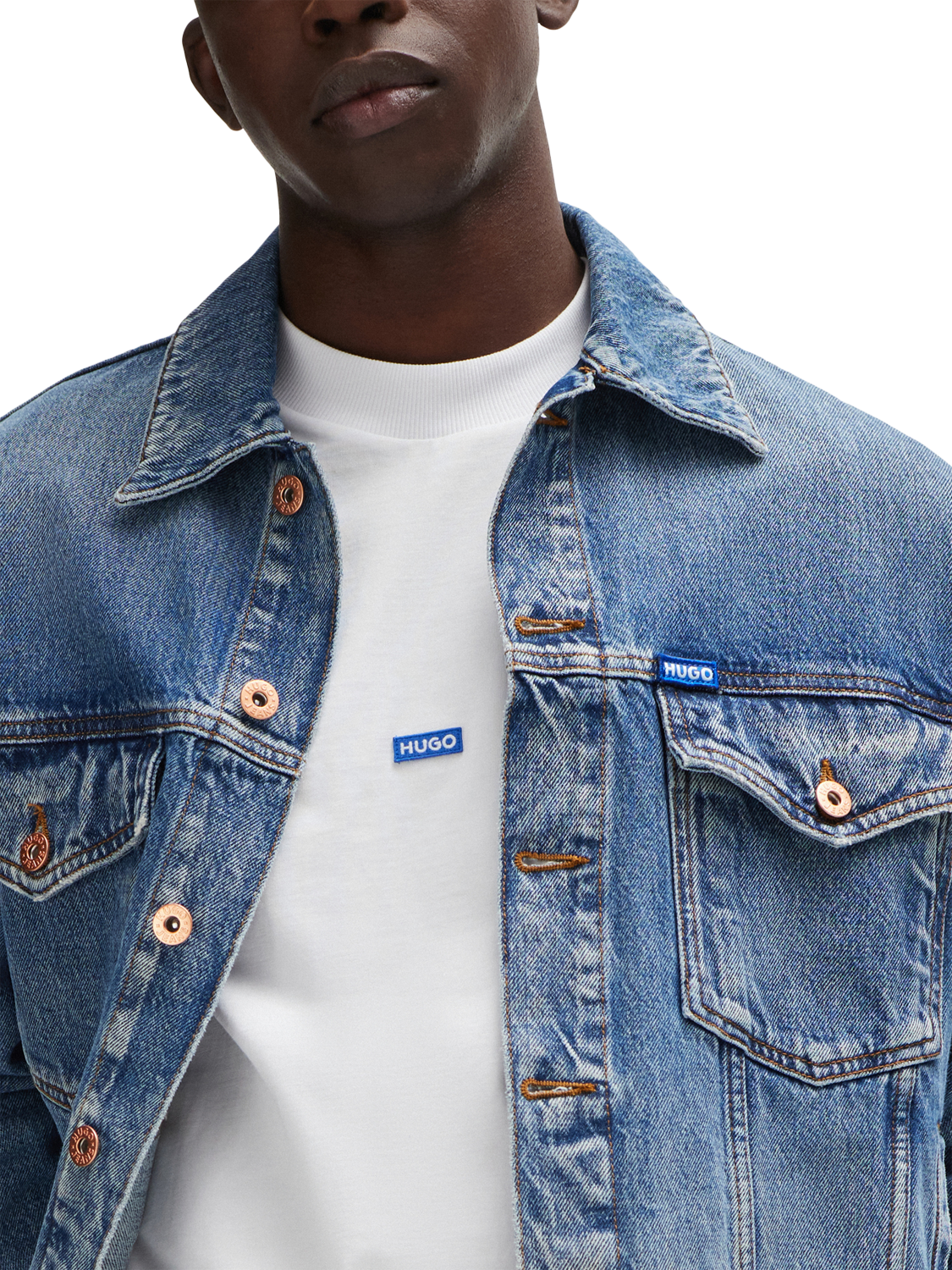 Product image 5 of 5, which shows HUGO Cotton Crew Neck T-Shirt, White, M