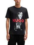 HUGO Cotton Regular Fit Graphic T-Shirt, Black