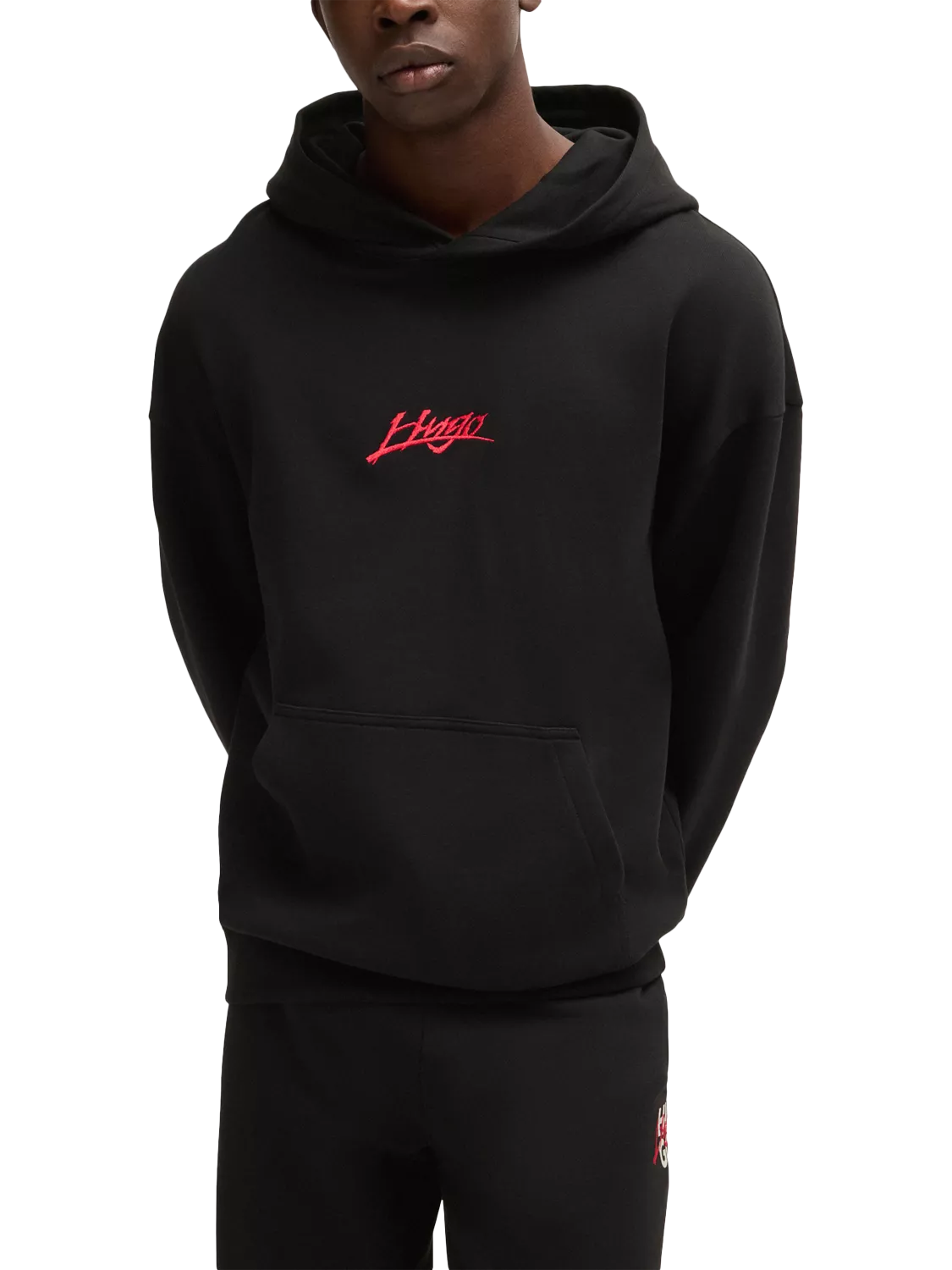 HUGO Cotton Hoodie, Black