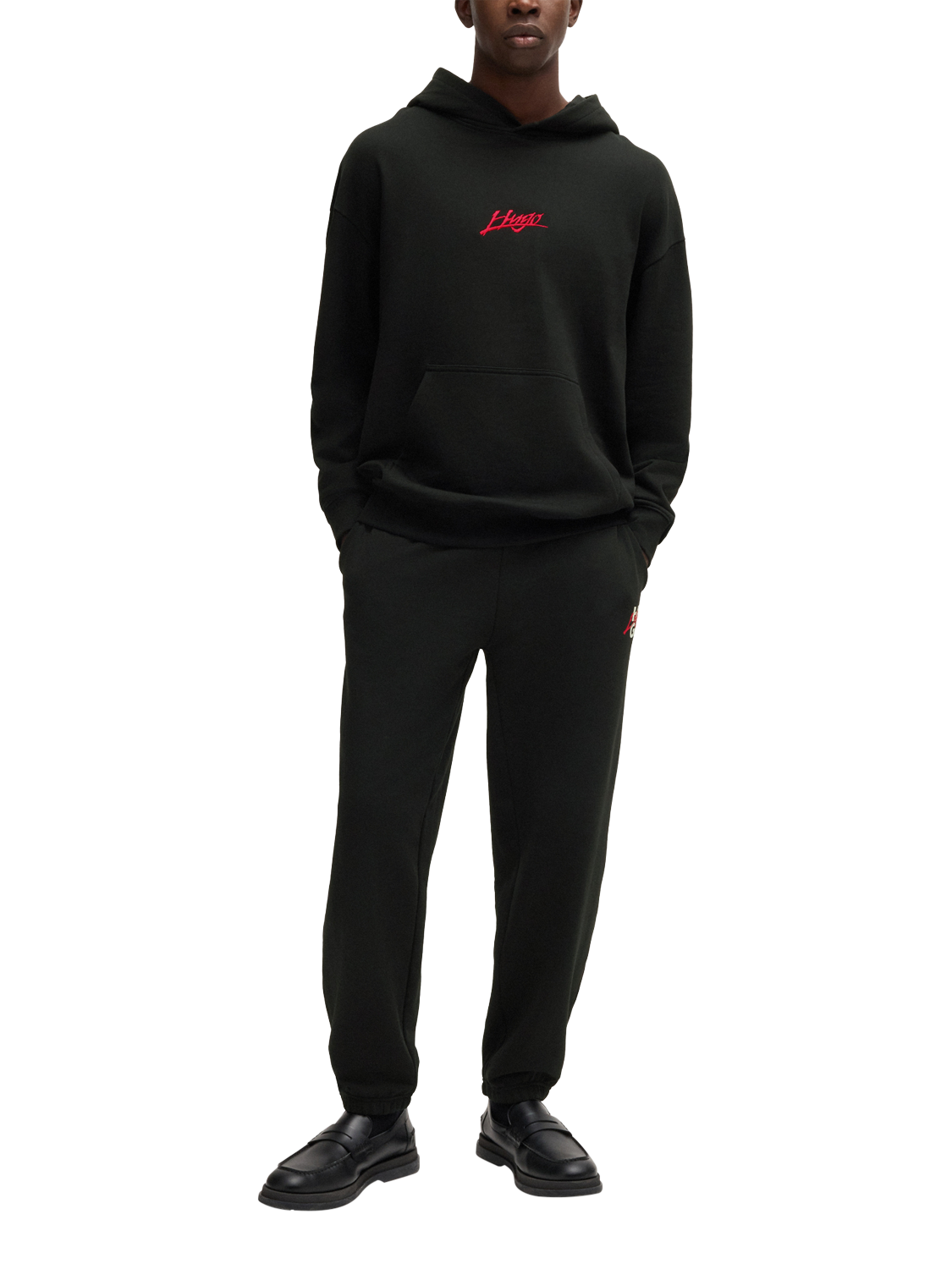 Product image 3 of 5, which shows HUGO Cotton Hoodie, Black, XS