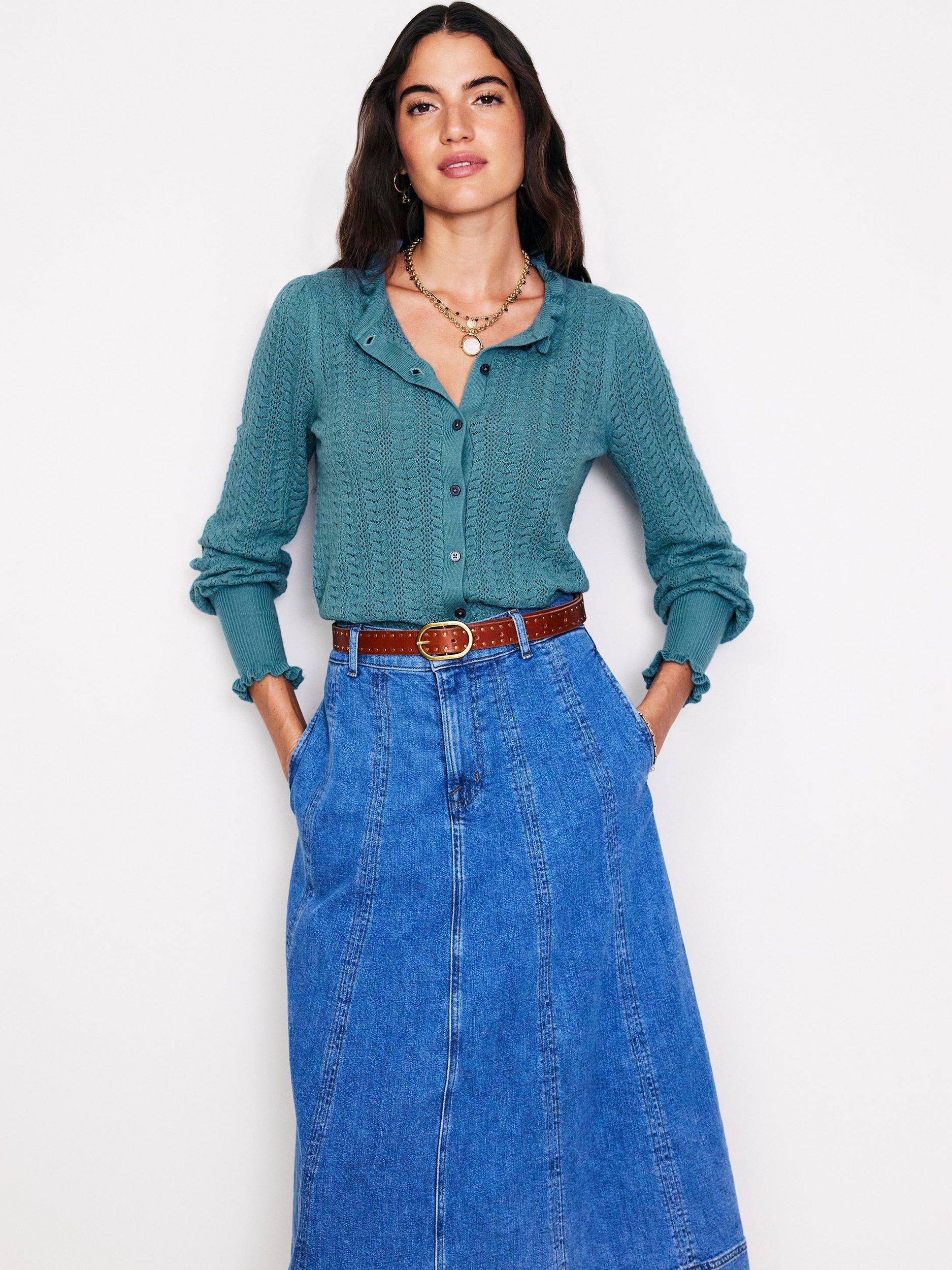 Boden Tia Pointelle Wool Blend Cardigan
