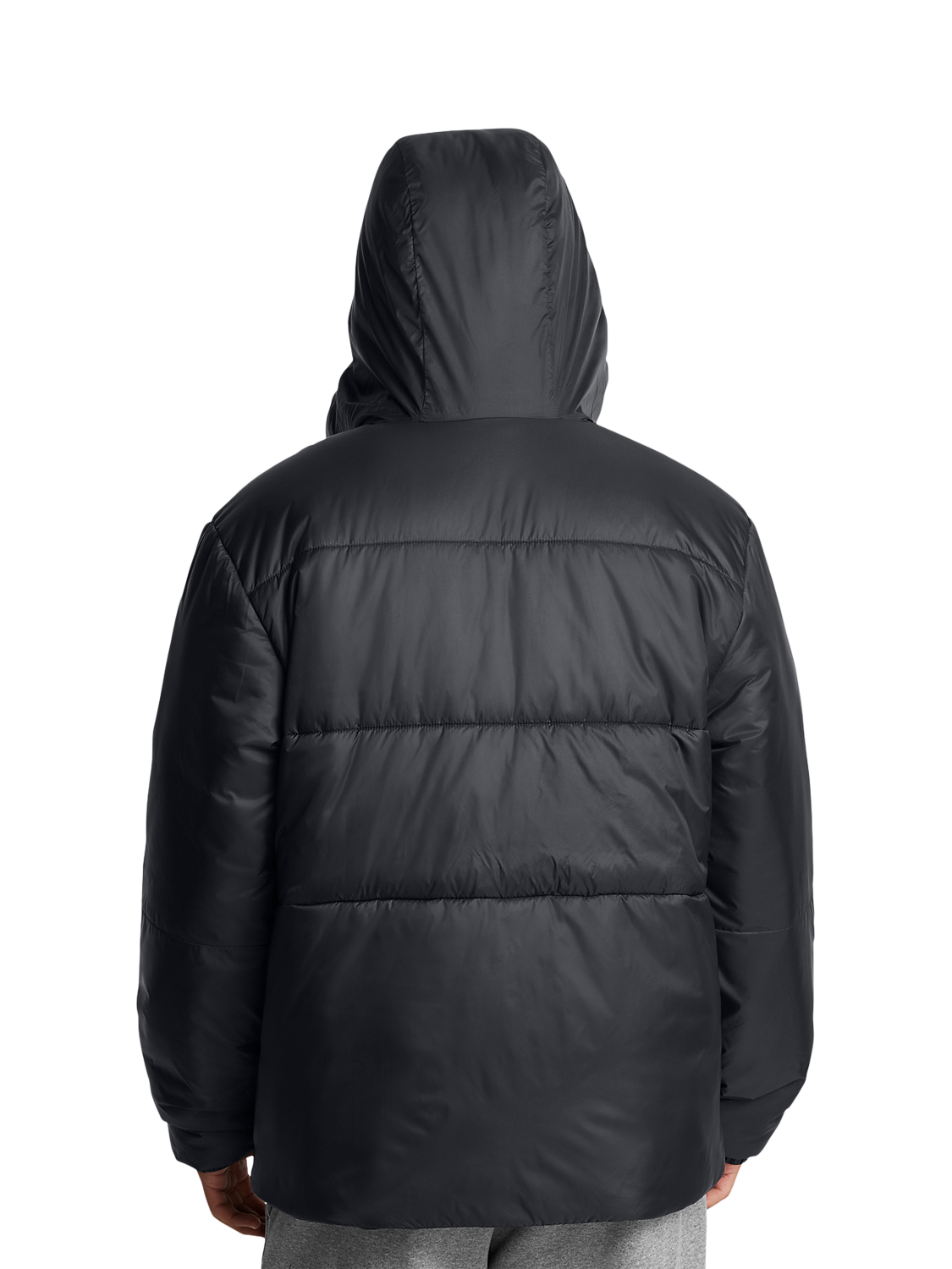 Product image 2 of 4, which shows Under Armour Men's Lightweight Insulated Hooded Jacket, Black  / White, XL