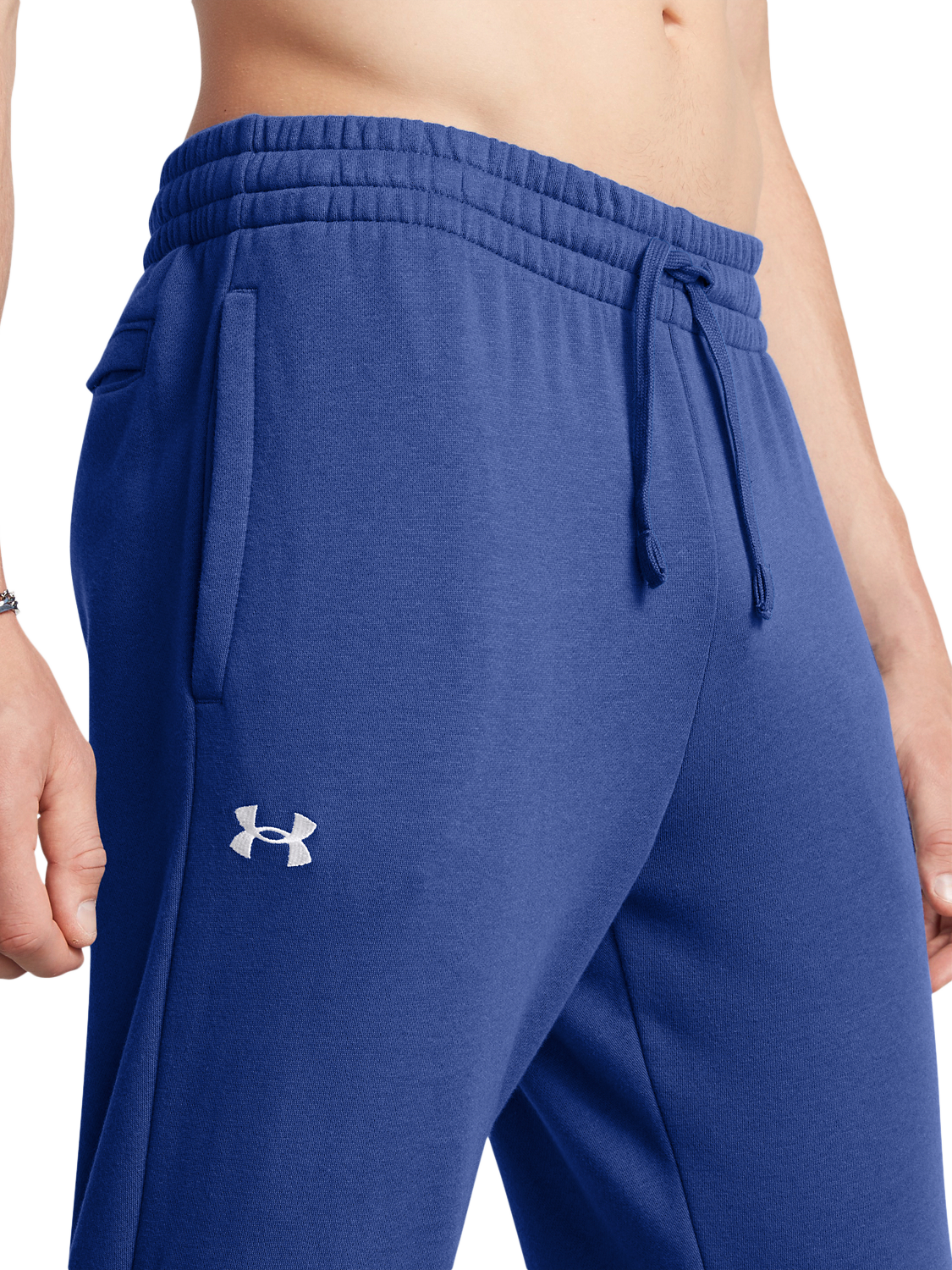 Under Armour Men's Rival Fleece Joggers, Blue/White, S