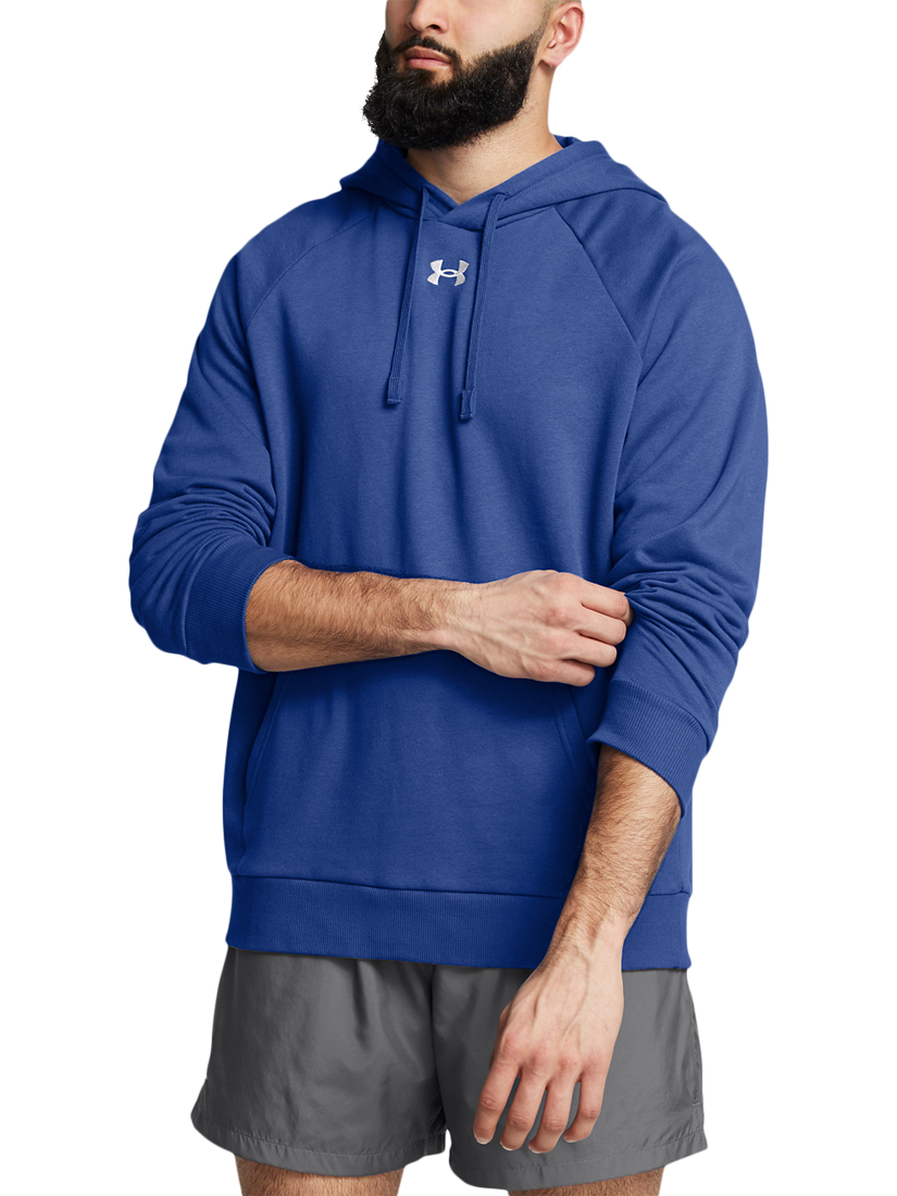 Under Armour Rival Cotton Blend Hoodie Blue White