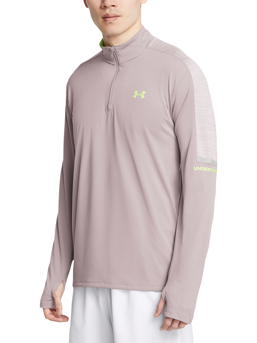 Product image 1 of 3, which shows Under Armour Tech Long Sleeve Top, Gray / Green, S