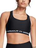 Under Armour Crossback Sports Bra, Black/White