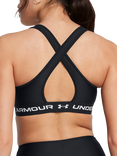 Under Armour Crossback Sports Bra, Black/White