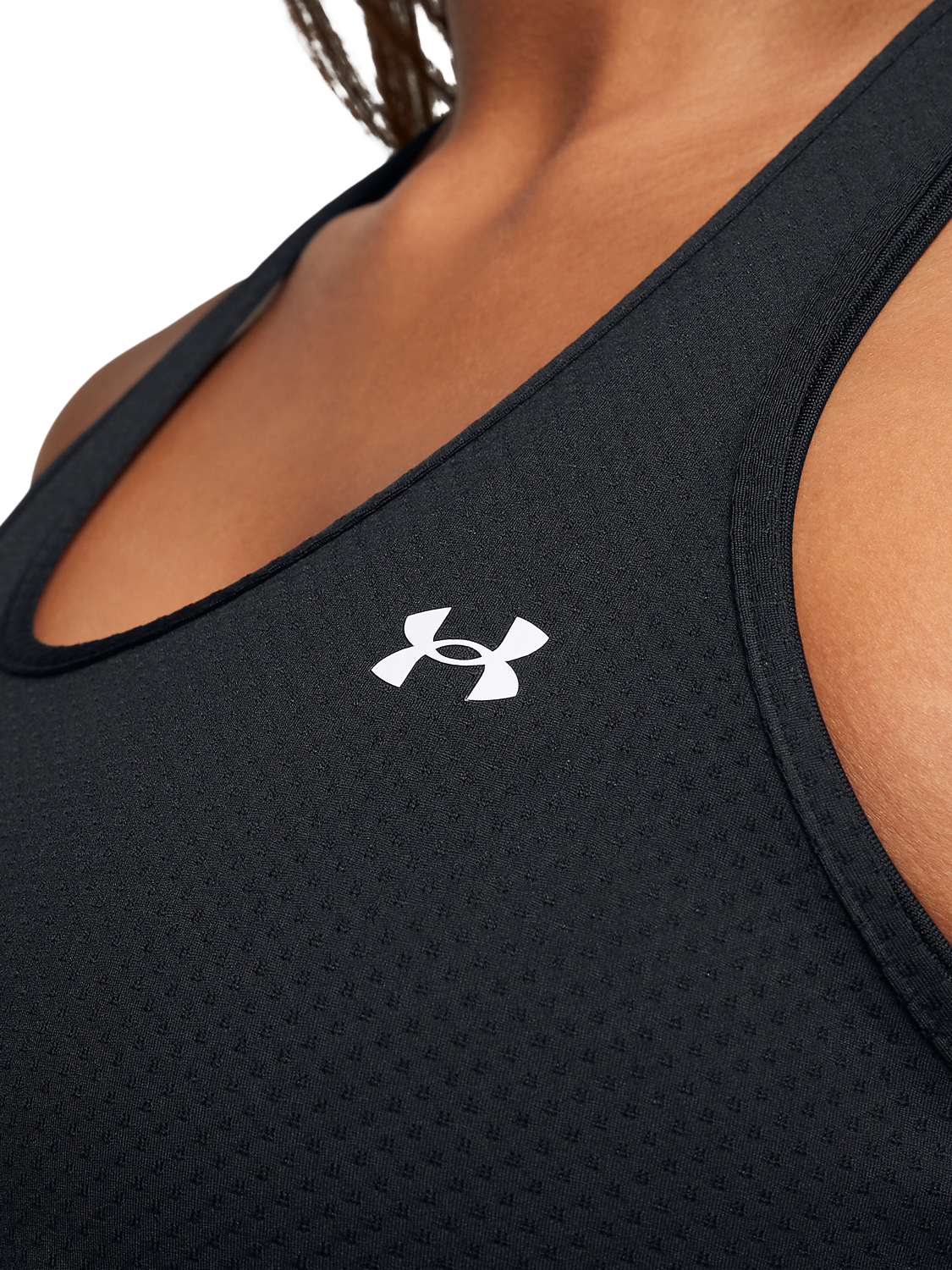 Product image 3 of 3, which shows Under Armour HeatGear Tech Mesh Vest, Black/White, XS