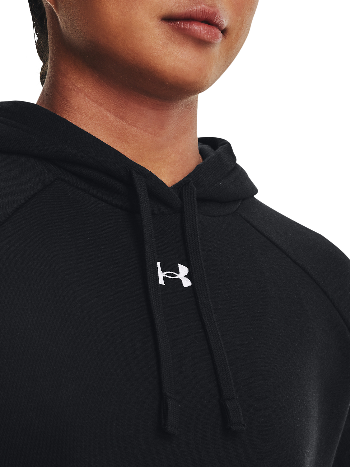 Product image 3 of 4, which shows Under Armour Women's Rival Fleece Hoodie, Black, XS