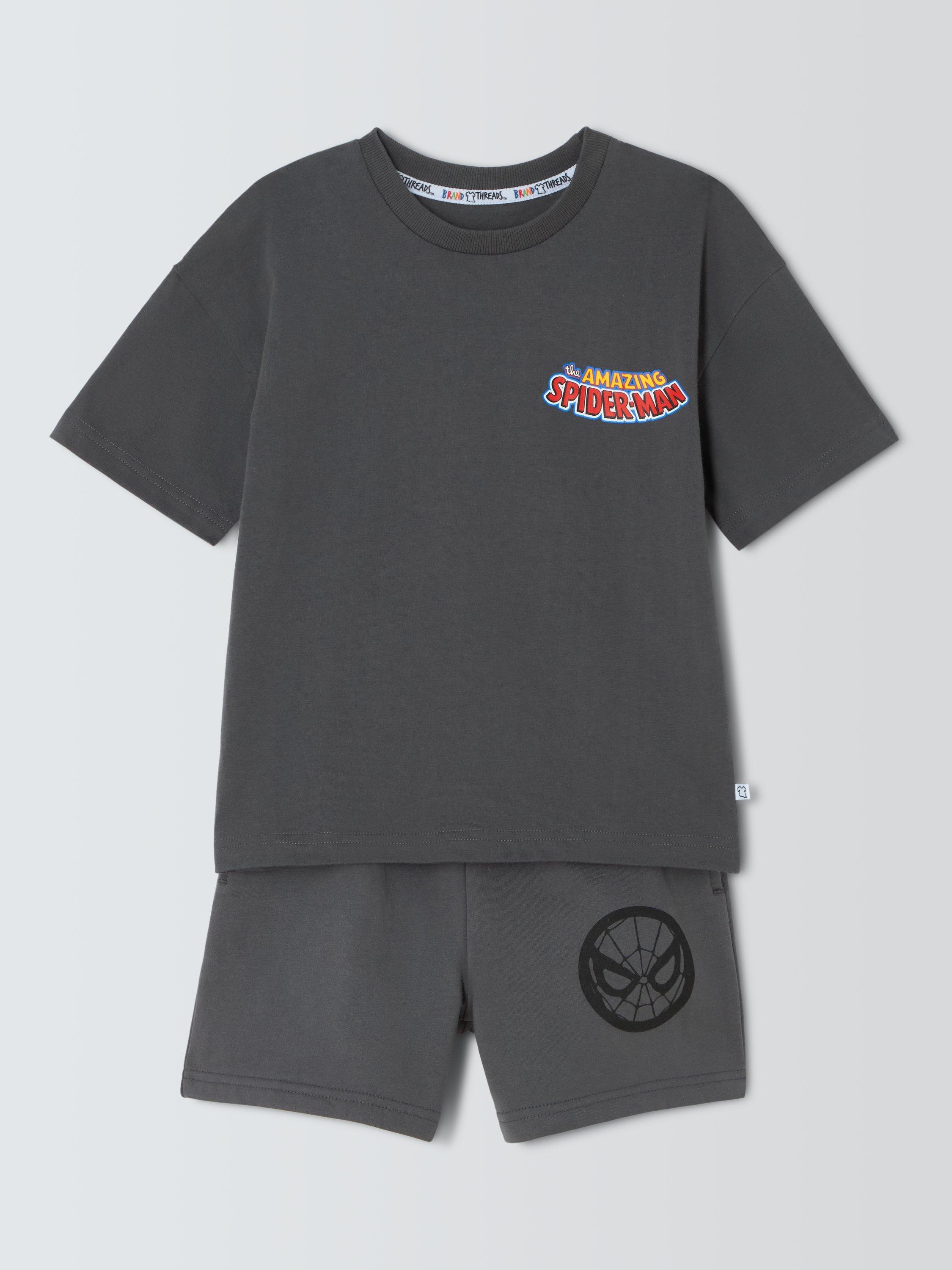 Product image 3 of 7, which shows Marvel Spider-Man Kids' T-Shirt and Shorts Set, Grey, 4-5 years