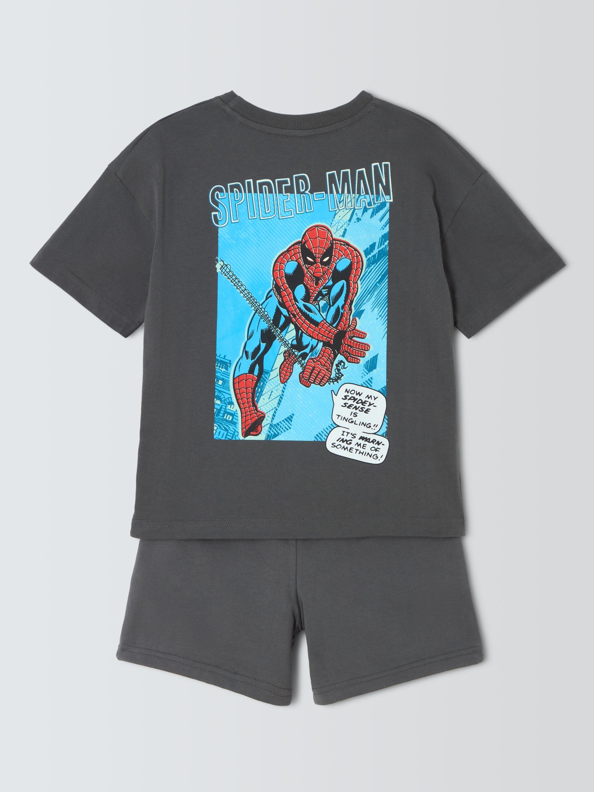 Product image 4 of 7, which shows Marvel Spider-Man Kids' T-Shirt and Shorts Set, Grey, 4-5 years