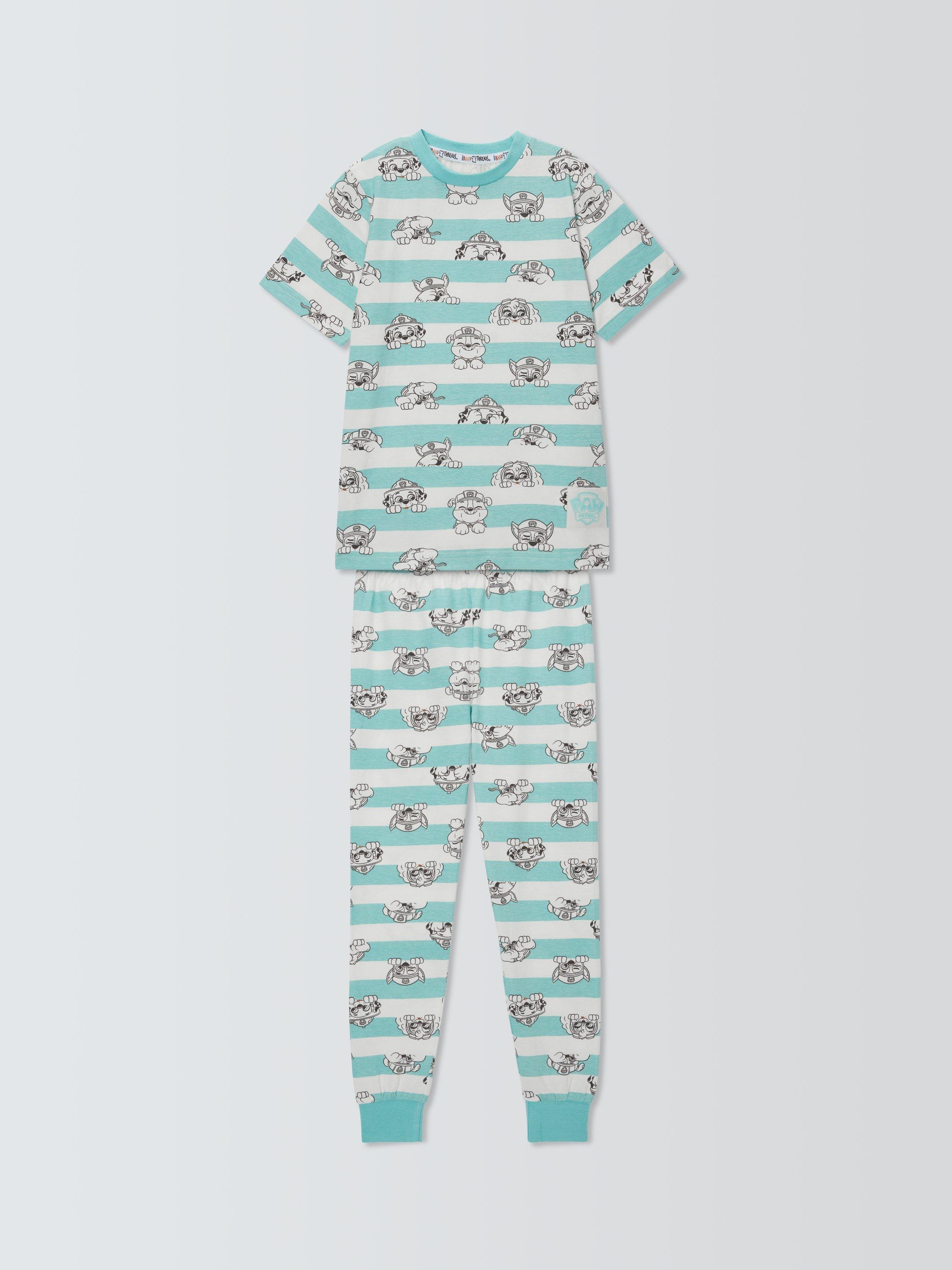Product image 3 of 7, which shows Paw Patrol Kids' Striped Pyjamas, Blue/White, 2-3 years