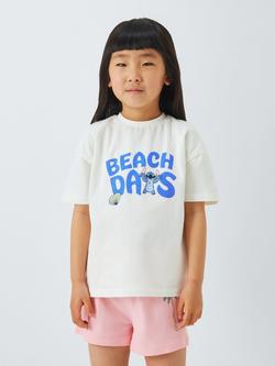 Lilo & Stitch Kids' Lilo & Stitch Cotton Shortie Pyjama Set, White/Multi, White/Multi