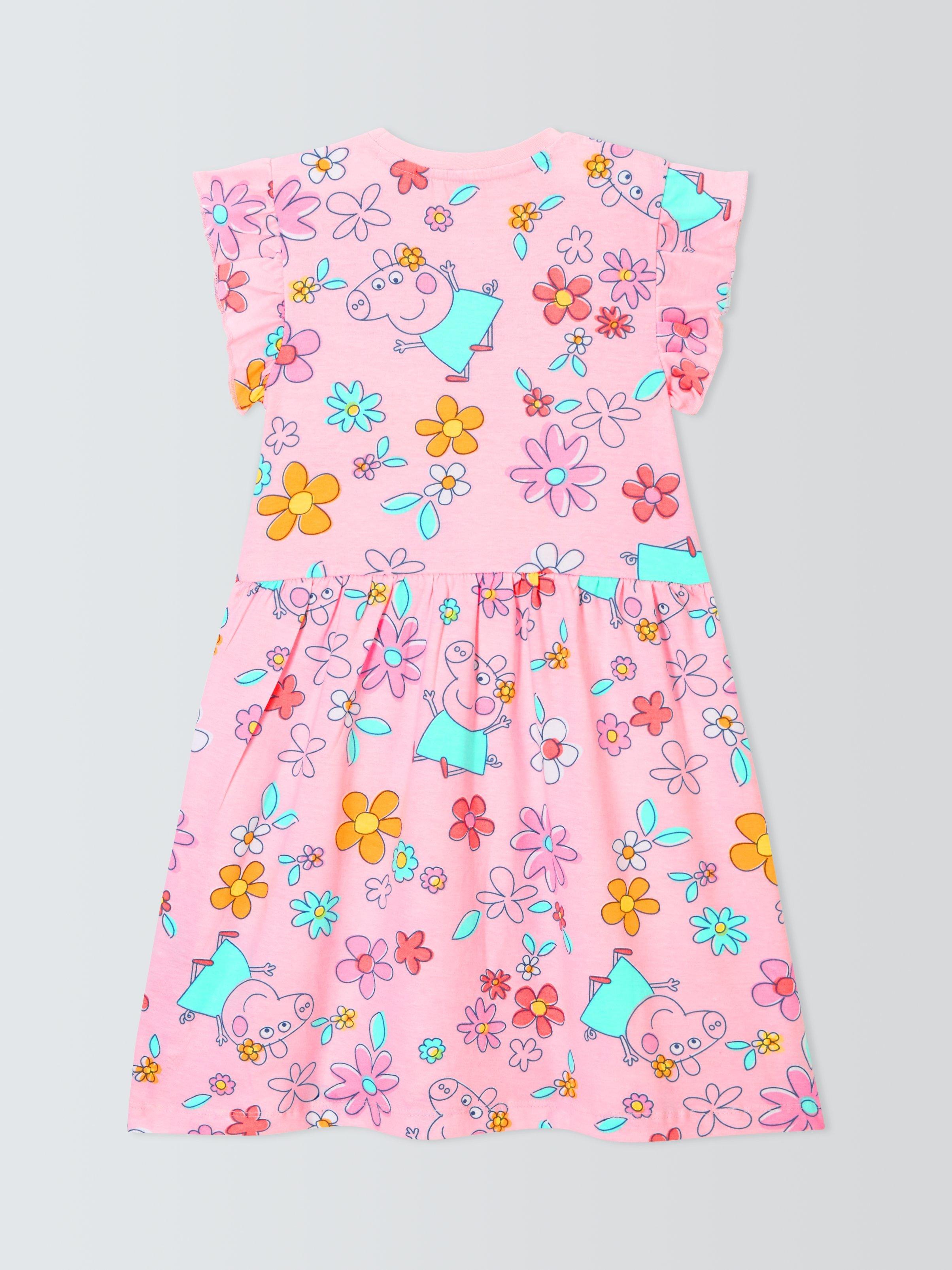 Product image 6 of 7, which shows Peppa Pig Kids' Cotton Floral Print Dress, Pink, 1-2 years