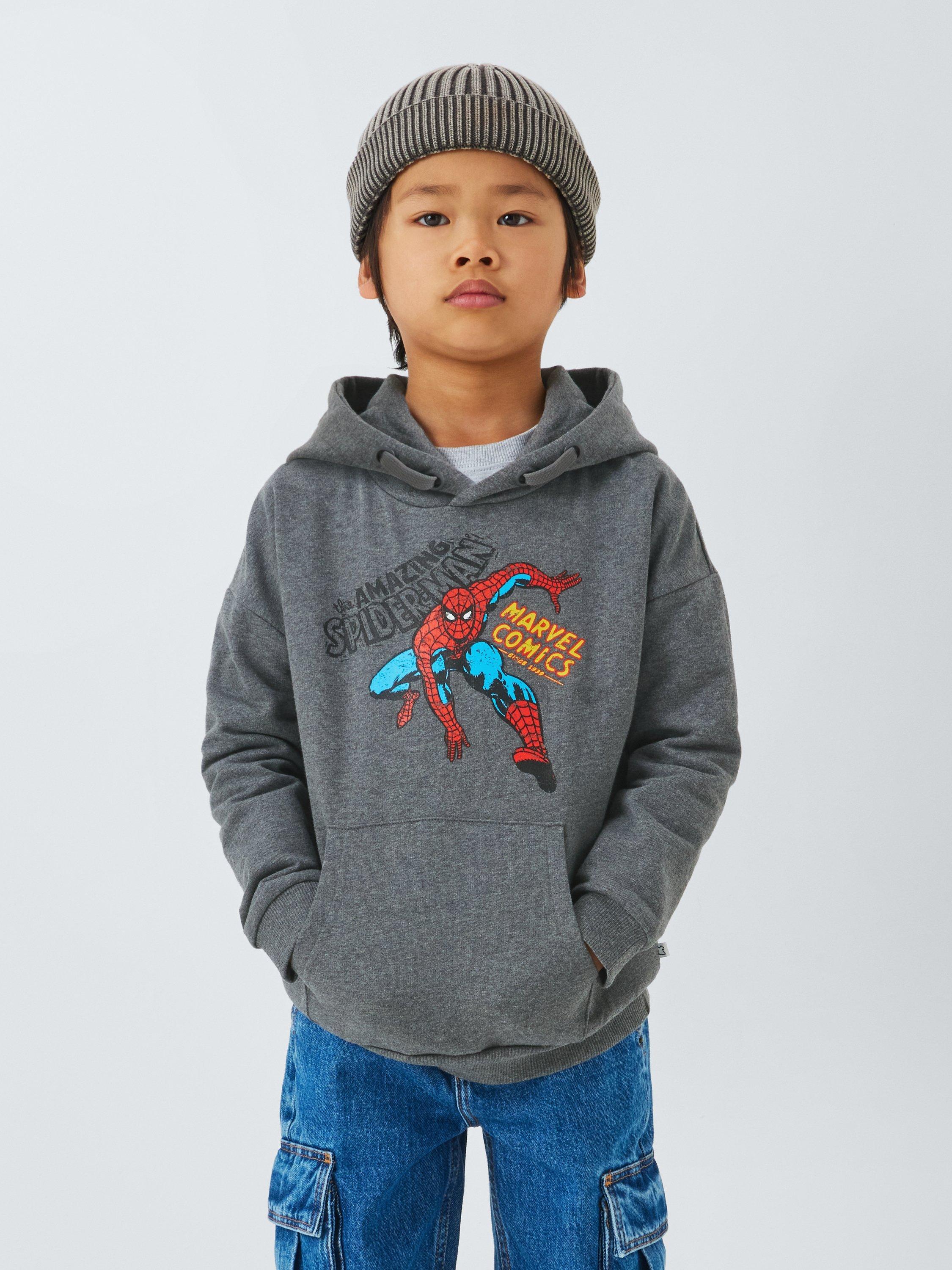 Product image 1 of 7, which shows Brand Threads Spider-Man Kids' Hoodie, Grey, 4-5 years