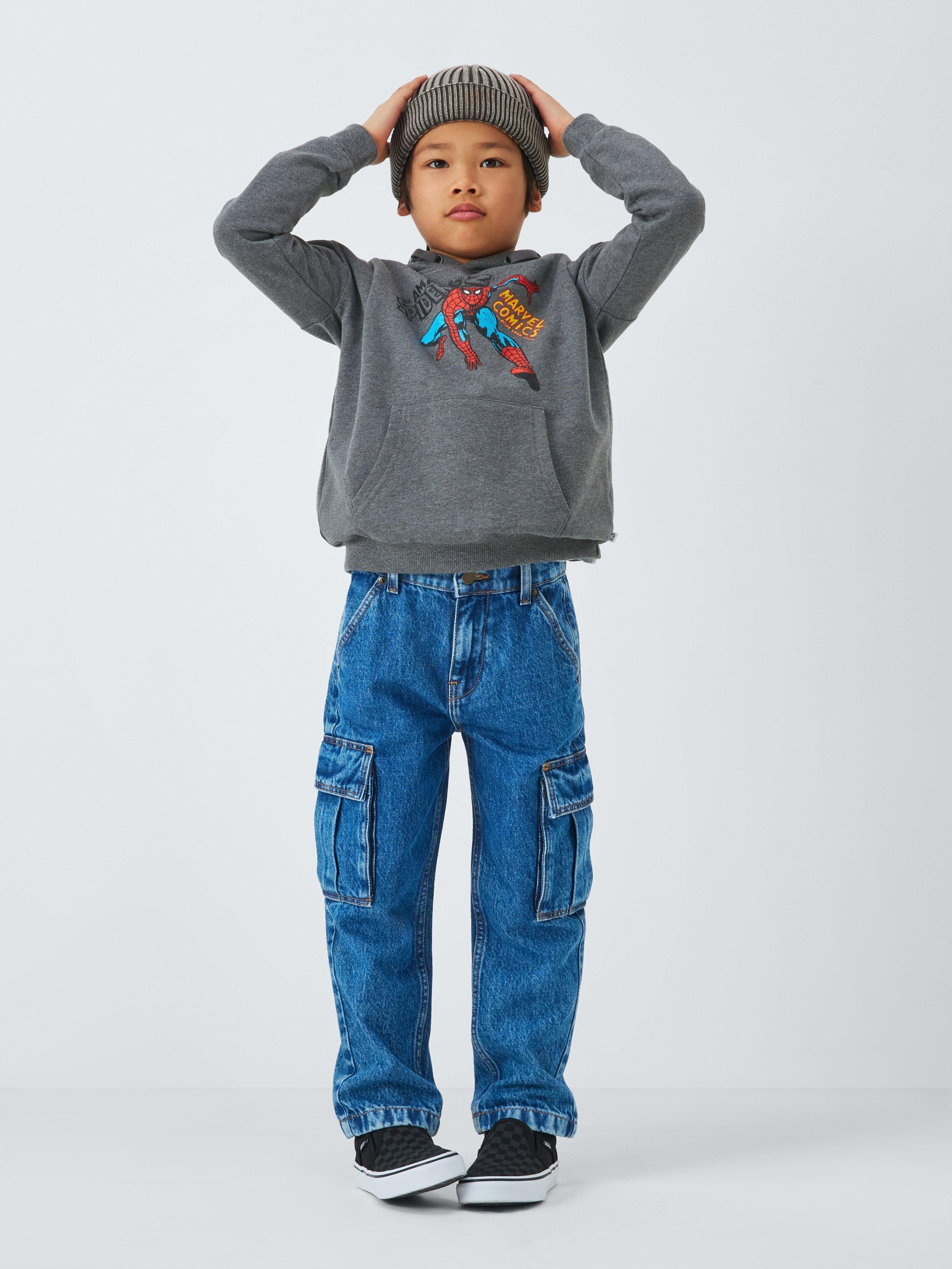 Product image 2 of 7, which shows Brand Threads Spider-Man Kids' Hoodie, Grey, 4-5 years