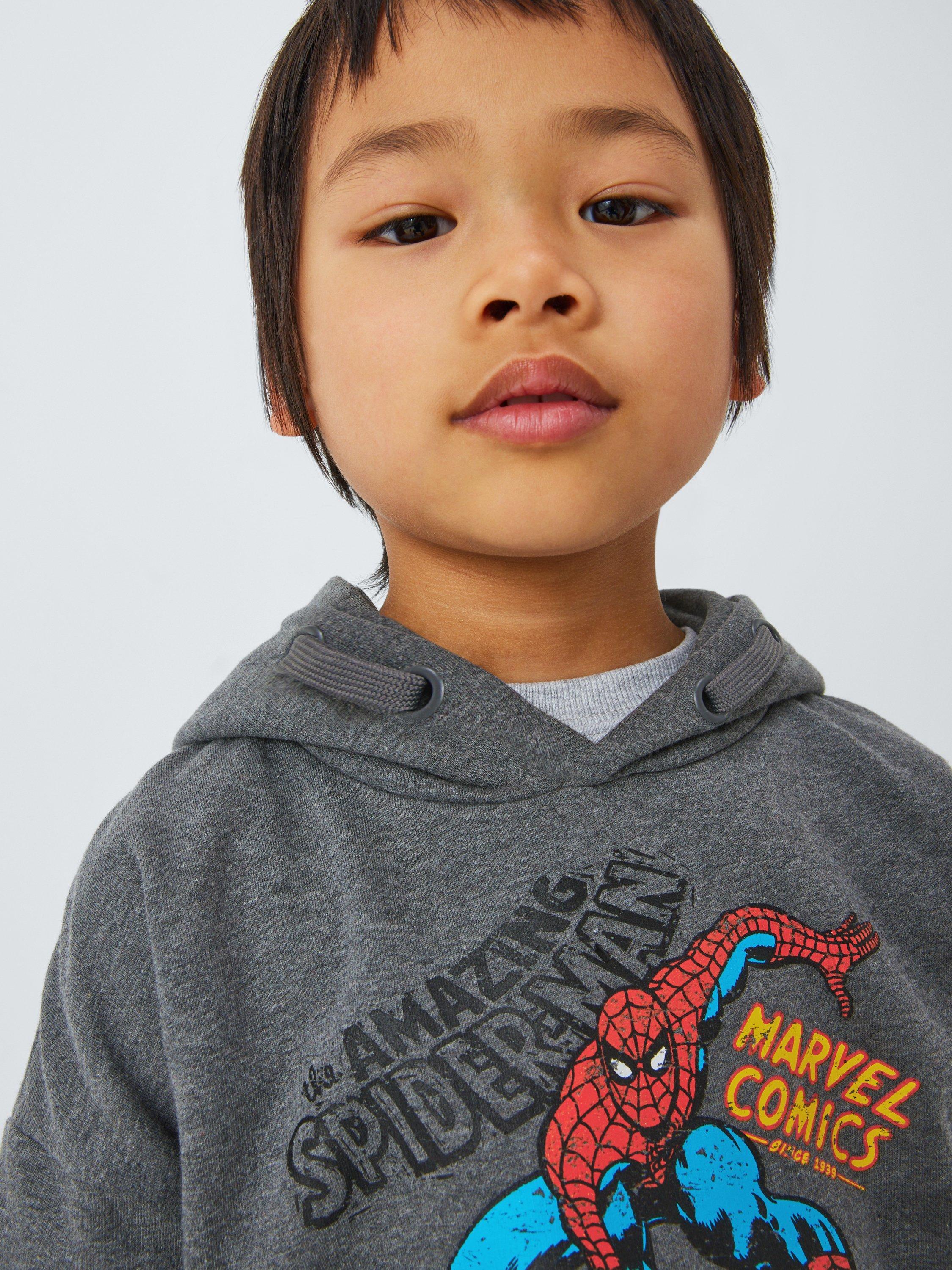 Product image 4 of 7, which shows Brand Threads Spider-Man Kids' Hoodie, Grey, 4-5 years