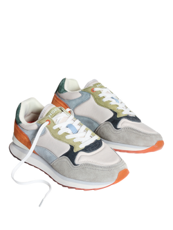 HOFF Kingston Suede Colour Block Trainers, Beige/Multi - view 2, Beige/Multi