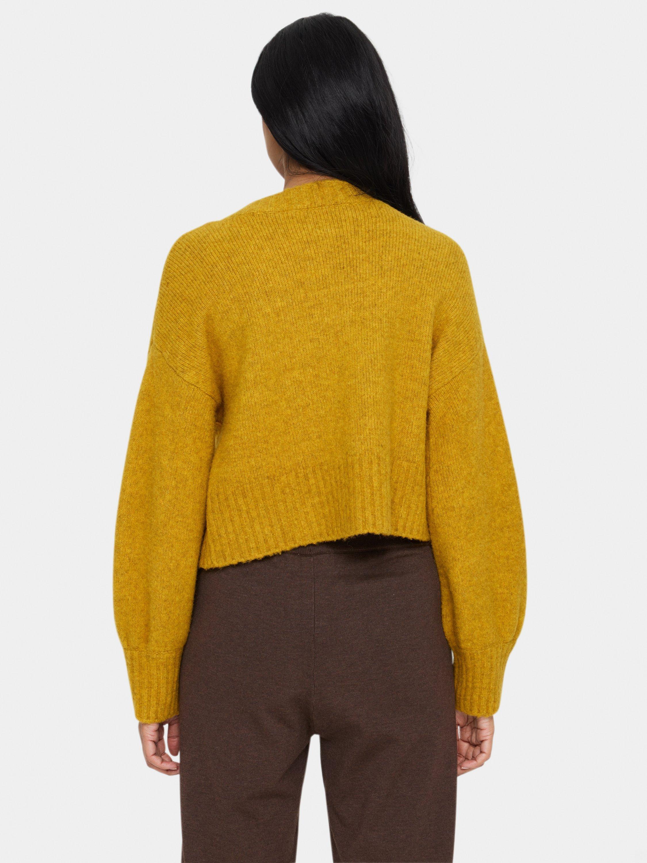 Product image 2 of 5, which shows Saint Tropez Gilda Button Round Neck Cardigan, Burnished Gold, L