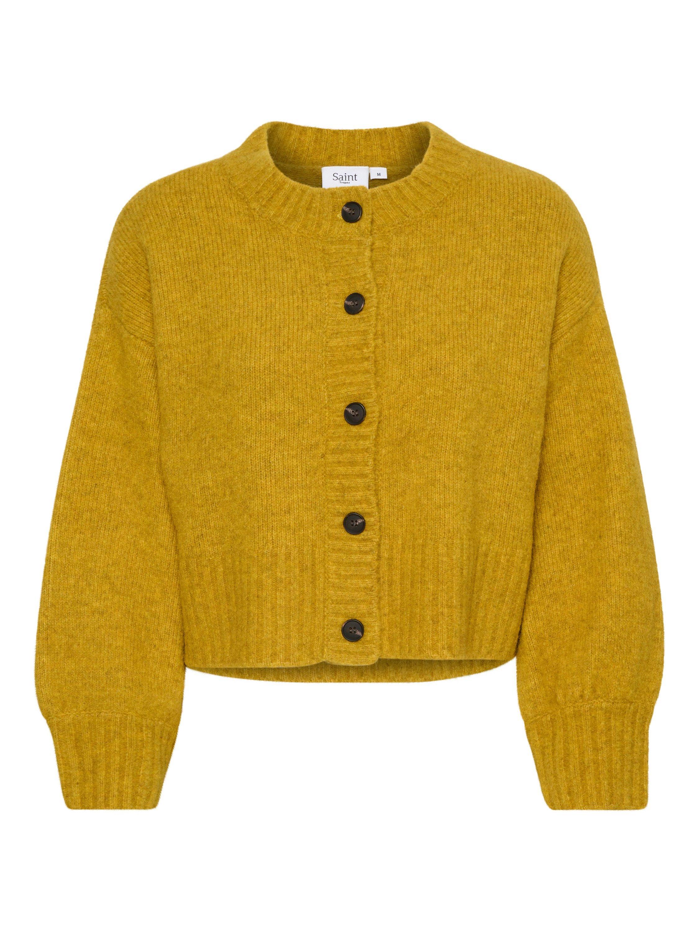 Product image 4 of 5, which shows Saint Tropez Gilda Button Round Neck Cardigan, Burnished Gold, L