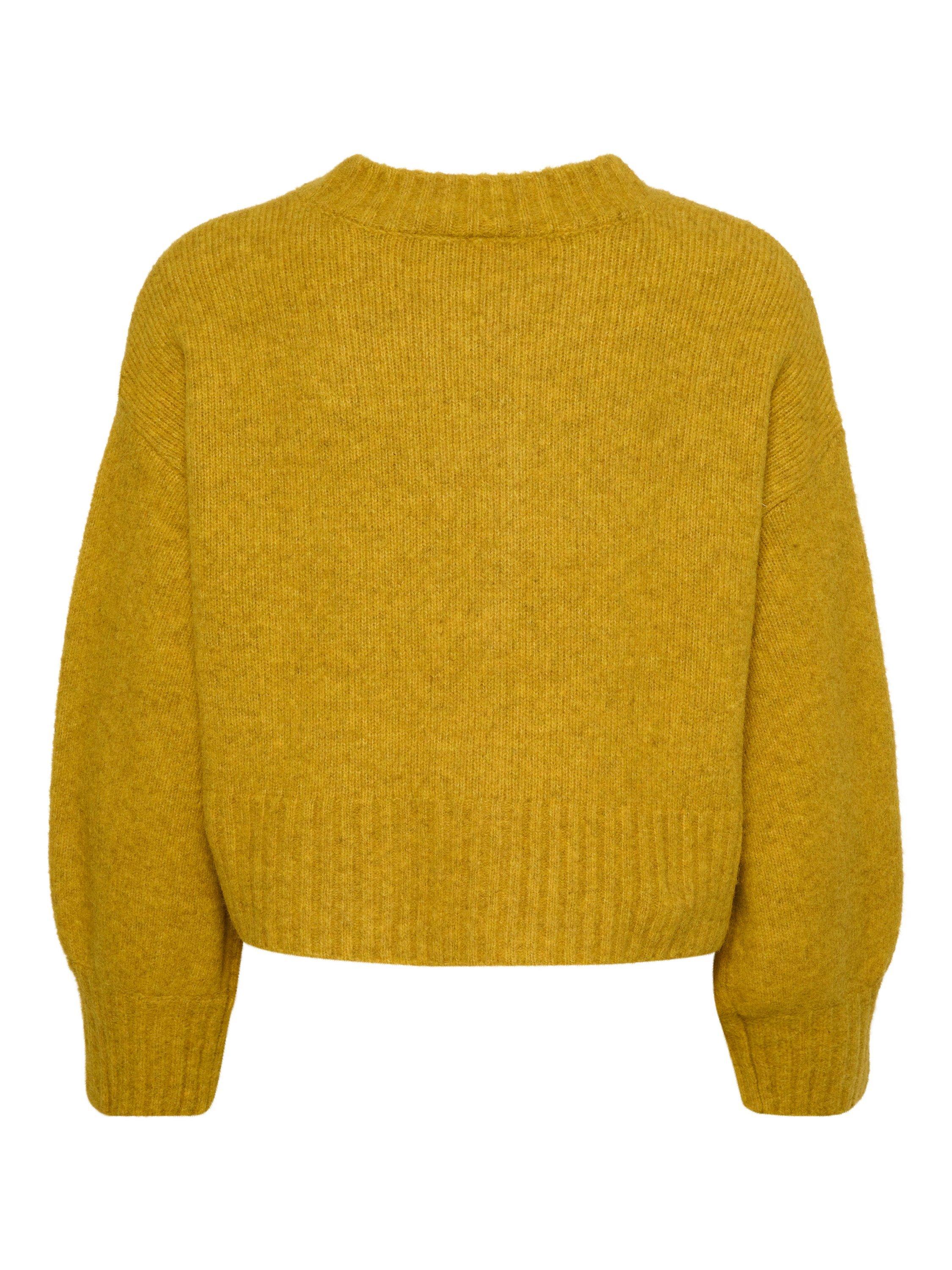 Product image 5 of 5, which shows Saint Tropez Gilda Button Round Neck Cardigan, Burnished Gold, L