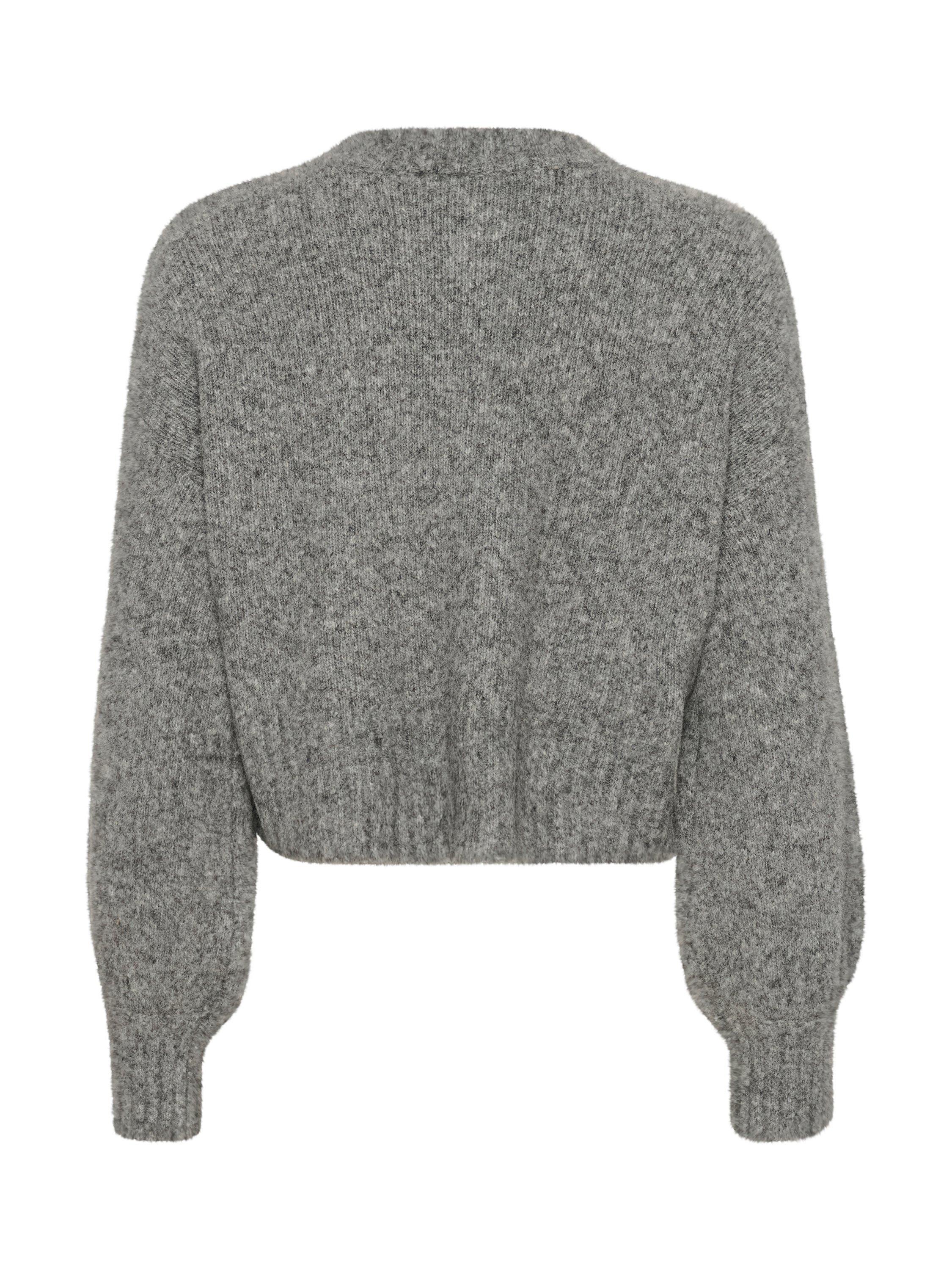 Product image 2 of 2, which shows Saint Tropez Gilda Button Round Neck Cardigan, Mist Grey, L