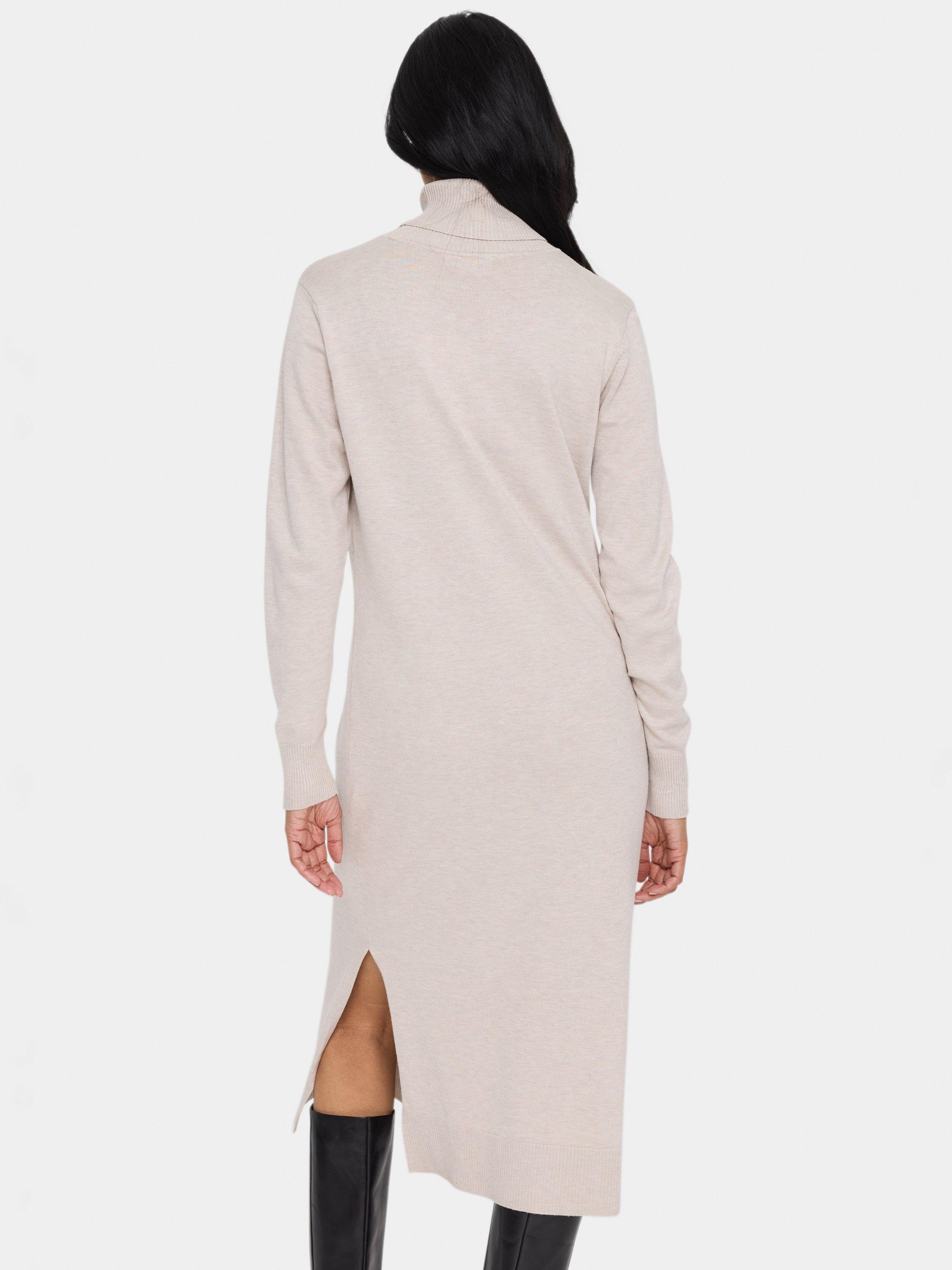 Product image 2 of 6, which shows Saint Tropez Mila Roll Neck Midi Jumper Dress, Grey Morning Melange, M