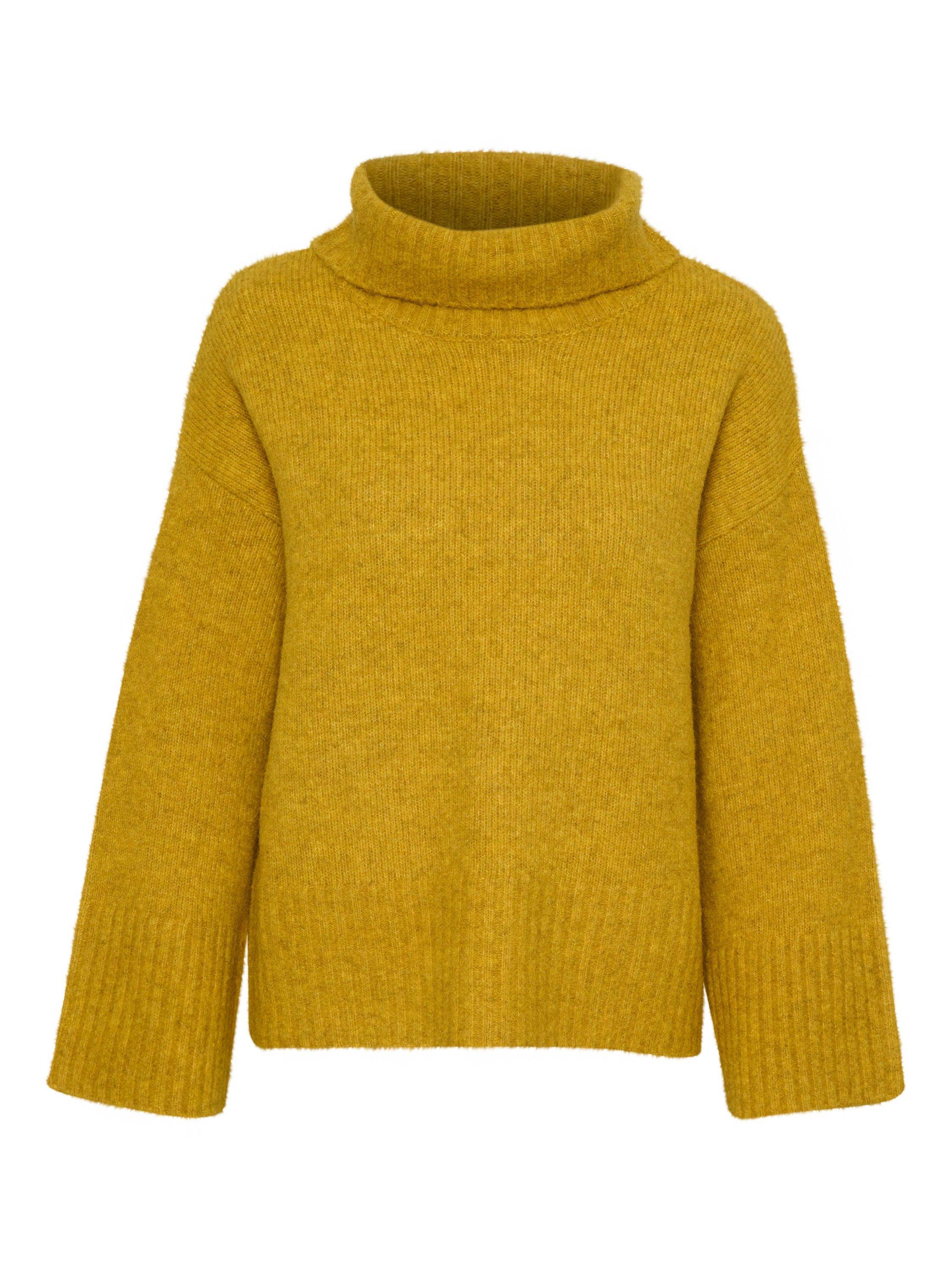 Product image 4 of 5, which shows Saint Tropez Gilda Roll Neck Wool Blend Jumper, Burnished Gold, XS