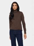 Saint Tropez Mila Roll Neck Jumper, Dark Oak Melange