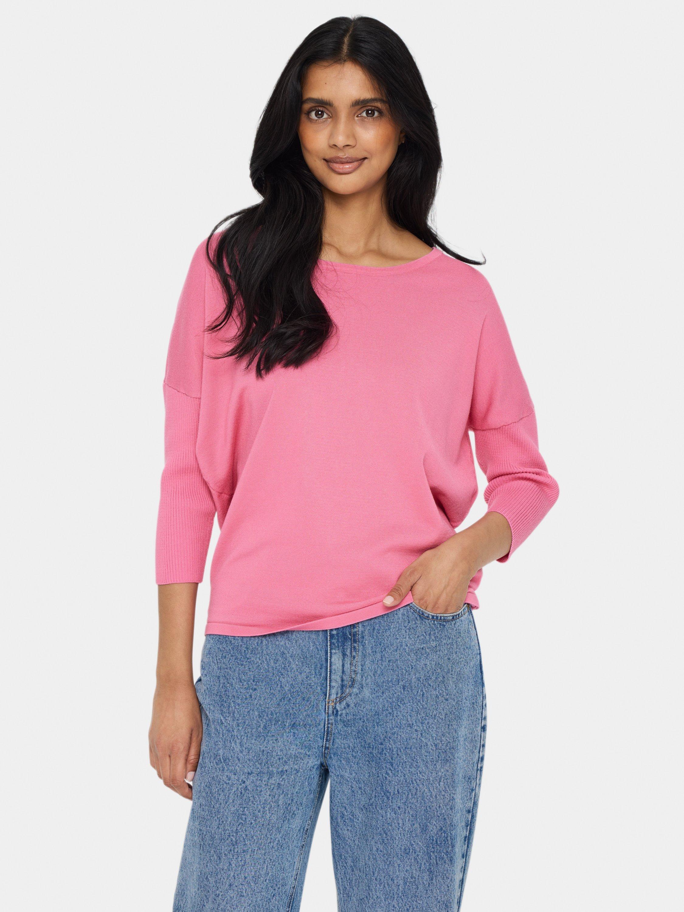 Product image 1 of 5, which shows Saint Tropez Mila 3/4 Sleeve Jumper, Rose, S