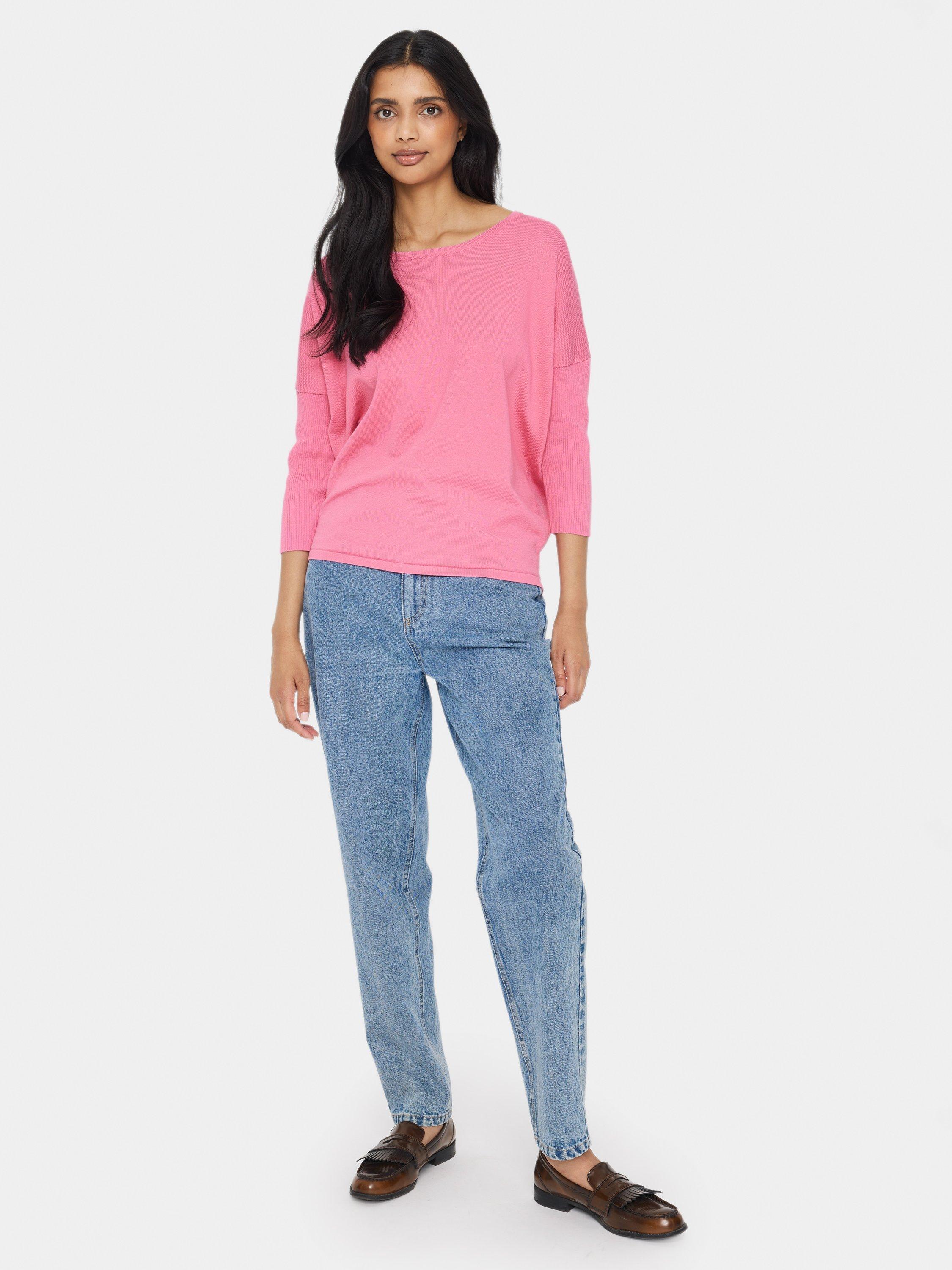 Product image 3 of 5, which shows Saint Tropez Mila 3/4 Sleeve Jumper, Rose, S